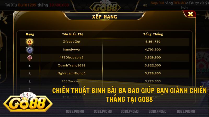  Chiến thuật dàn trải sức mạnh giúp bạn gây bất ngờ cho đối thủ tại Mậu Binh Go88